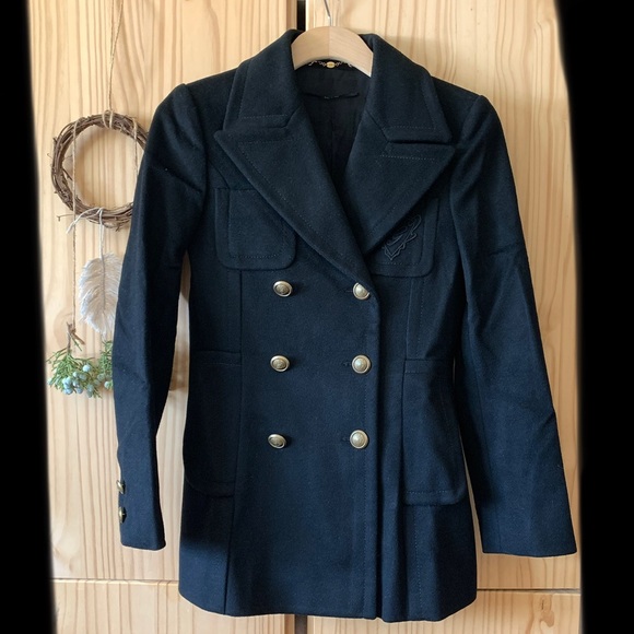 gucci black wool coat